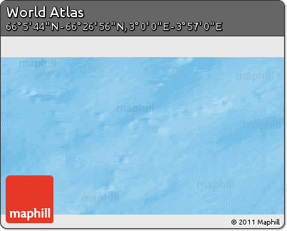 Physical 3D Map of the Area around 66° 16' 20" N, 3° 28' 30" E