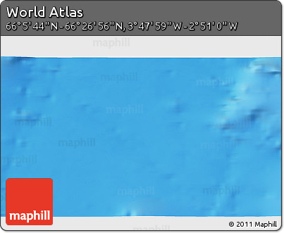 Physical 3D Map of the Area around 66° 16' 20" N, 3° 19' 30" W