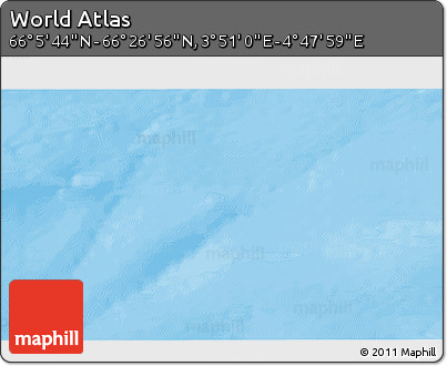 Physical 3D Map of the Area around 66° 16' 20" N, 4° 19' 30" E