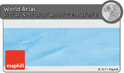 Physical Panoramic Map of the Area around 66° 16' 20" N, 4° 19' 30" E