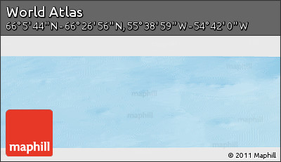 Physical Panoramic Map of the Area around 66° 16' 20" N, 55° 10' 29" W