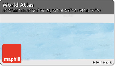 Physical Panoramic Map of the Area around 66° 16' 20" N, 55° 10' 29" W