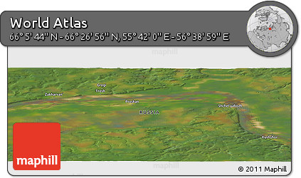 Satellite Panoramic Map of the Area around 66° 16' 20" N, 56° 10' 29" E