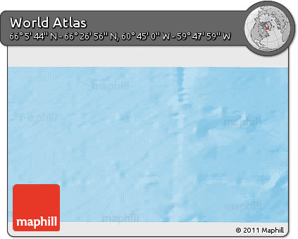 Physical 3D Map of the Area around 66° 16' 20" N, 60° 16' 29" W