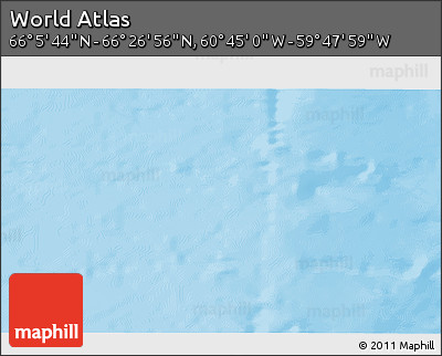 Physical 3D Map of the Area around 66° 16' 20" N, 60° 16' 29" W