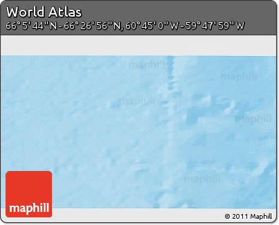 Physical 3D Map of the Area around 66° 16' 20" N, 60° 16' 29" W