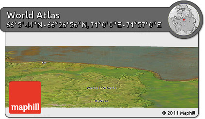 Satellite Panoramic Map of the Area around 66° 16' 20" N, 71° 28' 29" E