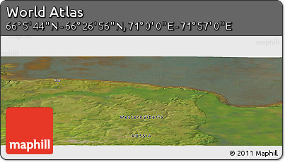 Satellite Panoramic Map of the Area around 66° 16' 20" N, 71° 28' 29" E