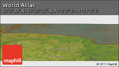 Satellite Panoramic Map of the Area around 66° 16' 20" N, 71° 28' 29" E