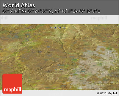 Satellite 3D Map of the Area around 66° 16' 20" N, 75° 43' 29" E