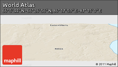 Shaded Relief Panoramic Map of the Area around 66° 16' 20" N, 86° 46' 30" E