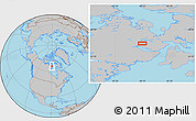 Gray Location Map of the area around 66° 16' 20" N, 89° 10' 30" W