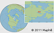 Savanna Style Location Map of the area around 66° 16' 20" N, 89° 10' 30" W