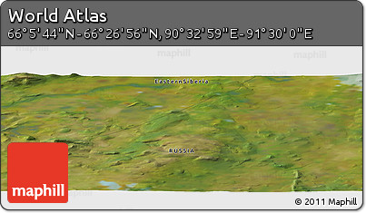 Satellite Panoramic Map of the Area around 66° 16' 20" N, 91° 1' 30" E