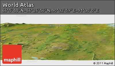 Satellite Panoramic Map of the Area around 66° 16' 20" N, 91° 1' 30" E