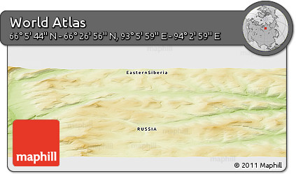 Physical Panoramic Map of the Area around 66° 16' 20" N, 93° 34' 29" E