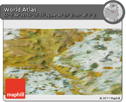 Satellite 3D Map of the Area around 66° 16' 20" N, 95° 16' 30" E