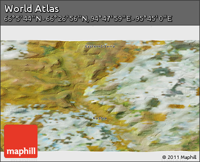 Satellite 3D Map of the Area around 66° 16' 20" N, 95° 16' 30" E