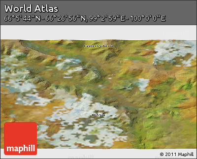 Satellite 3D Map of the Area around 66° 16' 20" N, 99° 31' 30" E