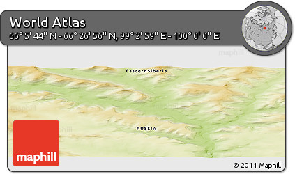 Physical Panoramic Map of the Area around 66° 16' 20" N, 99° 31' 30" E