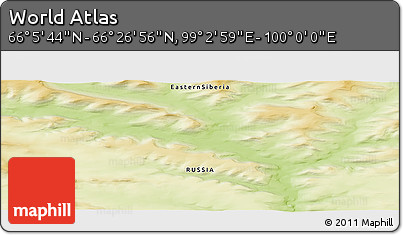 Physical Panoramic Map of the Area around 66° 16' 20" N, 99° 31' 30" E