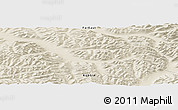 Shaded Relief Panoramic Map of the area around 66° 35' 14" N, 126° 43' 29" E