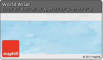 Physical Panoramic Map of the Area around 66° 35' 14" N, 14° 22' 30" W