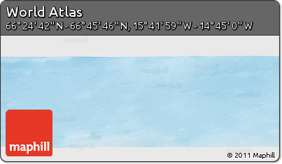 Physical Panoramic Map of the Area around 66° 35' 14" N, 15° 13' 29" W