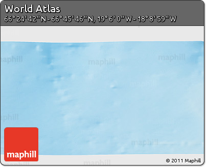 Shaded Relief 3D Map of the Area around 66° 35' 14" N, 18° 37' 30" W