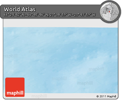 Shaded Relief 3D Map of the Area around 66° 35' 14" N, 21° 10' 29" W