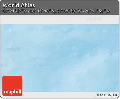 Shaded Relief 3D Map of the Area around 66° 35' 14" N, 21° 10' 29" W