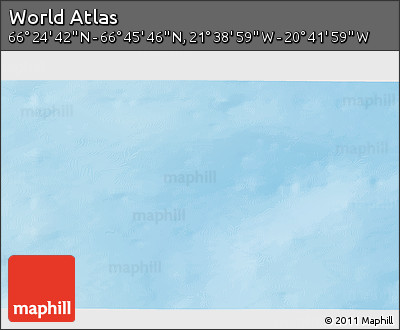Shaded Relief 3D Map of the Area around 66° 35' 14" N, 21° 10' 29" W