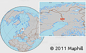 Gray Location Map of the area around 66° 35' 14" N, 23° 52' 30" E
