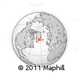 Outline Map of the Area around 66° 35' 14" N, 34° 46' 29" W, rectangular outline