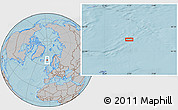 Gray Location Map of the area around 66° 35' 14" N, 3° 19' 30" W, hill shading