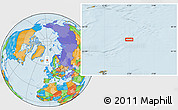 Political Location Map of the area around 66° 35' 14" N, 3° 19' 30" W