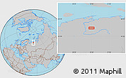 Gray Location Map of the area around 66° 35' 14" N, 53° 37' 30" E