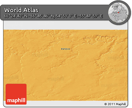 Political 3D Map of the Area around 66° 35' 14" N, 55° 19' 30" E
