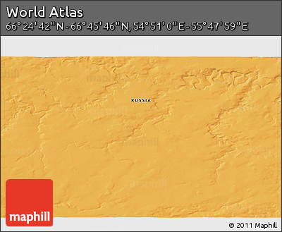 Political 3D Map of the Area around 66° 35' 14" N, 55° 19' 30" E