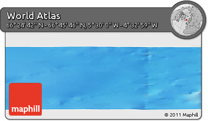 Shaded Relief Panoramic Map of the Area around 66° 35' 14" N, 5° 1' 30" W