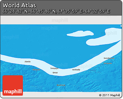 Political 3D Map of the Area around 66° 35' 14" N, 68° 4' 29" E