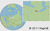 Savanna Style Location Map of the area around 66° 35' 14" N, 69° 46' 30" E
