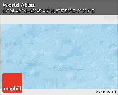 Physical 3D Map of the Area around 66° 35' 14" N, 8° 34' 29" E