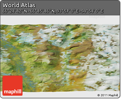 Satellite 3D Map of the Area around 66° 35' 14" N, 94° 25' 30" E