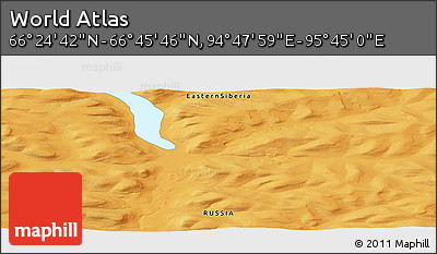 Political Panoramic Map of the Area around 66° 35' 14" N, 95° 16' 30" E