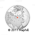 Outline Map of the Area around 66° 35' 14" N, 96° 58' 29" E, rectangular outline
