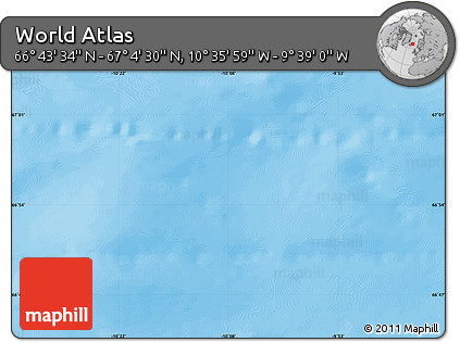 Shaded Relief Map of the Area around 66° 54' 2" N, 10° 7' 30" W