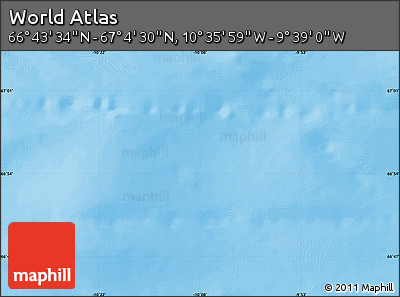 Shaded Relief Map of the Area around 66° 54' 2" N, 10° 7' 30" W