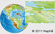 Physical Location Map of the area around 66° 54' 2" N, 115° 31' 30" W
