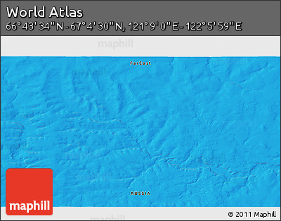Political 3D Map of the Area around 66° 54' 2" N, 121° 37' 30" E